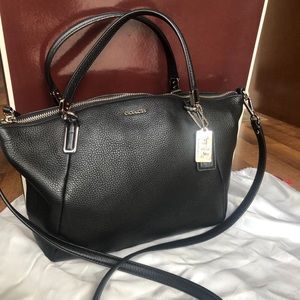 Coach 28095 Black Pebble Madison Kelsey handbag